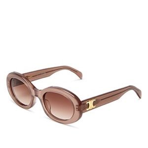 Celine Triumphe Round Sunglasses, 52mm in Brown/Brown Gradient